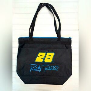 Women's Ricky Rudd 28 Embroidered Tote Bag 17.5x15.5x6 Zip Top Close New wo Tags